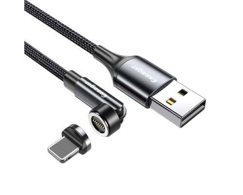 Кабель Essager Universal 540 Ratate 3A Magnetic USB Charging Cable Lightning 2m grey (EXCCXL-WXA0G)