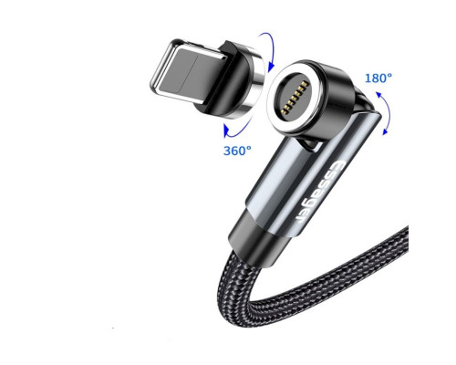 Кабель Essager Universal 540 Ratate 3A Magnetic USB Charging Cable Lightning 2m grey (EXCCXL-WXA0G)