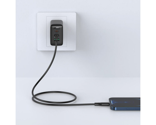 Кабель ACEFAST C3-01 Type-C to iP 3A, 30W, TPE, TPE connectors, Black