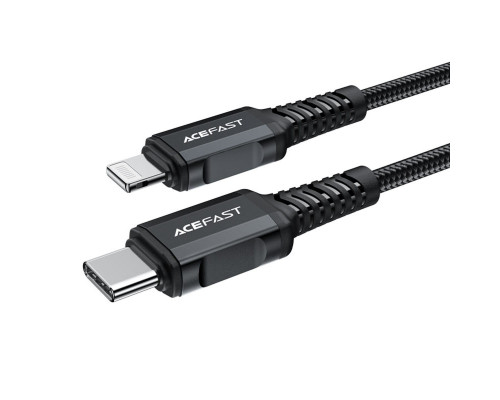 Кабель ACEFAST C4-01 Type-C to iP 3A, 30W, 1.8m, nylon, zinc connectors, Black