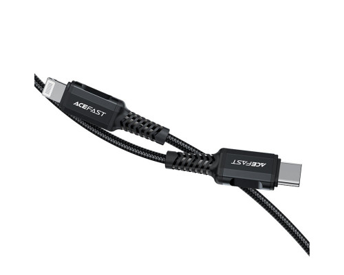 Кабель ACEFAST C4-01 Type-C to iP 3A, 30W, 1.8m, nylon, zinc connectors, Black