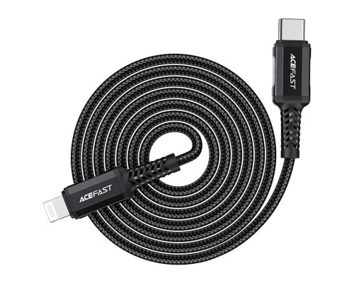 Кабель ACEFAST C4-01 Type-C to iP 3A, 30W, 1.8m, nylon, zinc connectors, Black