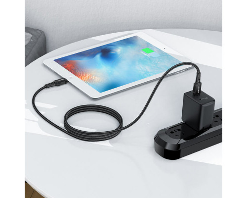 Кабель ACEFAST C4-01 Type-C to iP 3A, 30W, 1.8m, nylon, zinc connectors, Black