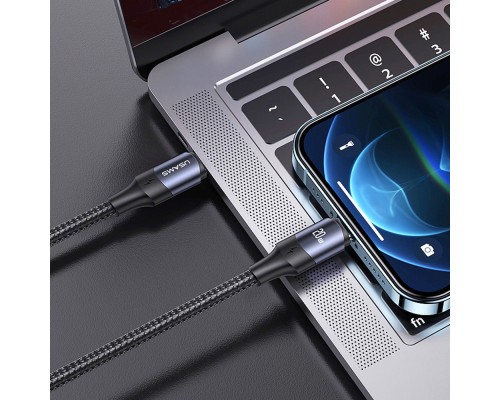 Кабель Usams US-SJ521 U71 Type-C to Lightning 20W PD Fast Charging & Data Cable 1.2m Black