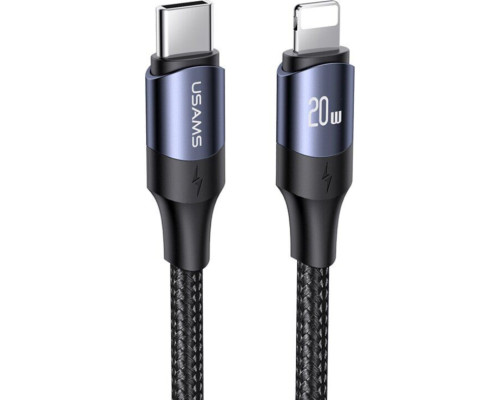 Кабель Usams US-SJ521 U71 Type-C to Lightning 20W PD Fast Charging & Data Cable 1.2m Black