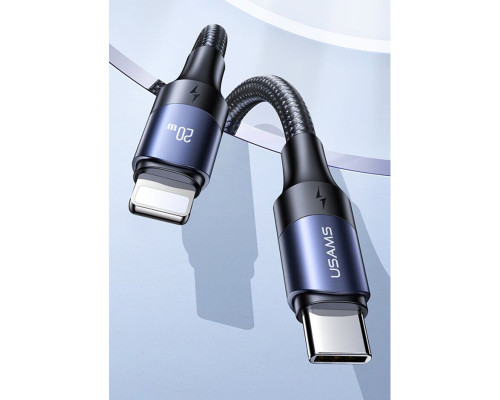 Кабель Usams US-SJ521 U71 Type-C to Lightning 20W PD Fast Charging & Data Cable 1.2m Black