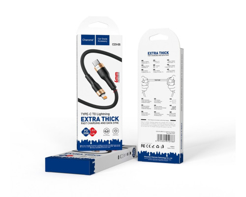 Кабель CHAROME C23-05 USB-C to Lightning charging data cable Black