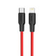 Кабель HOCO X21 Plus Type-C to iP 3A, 20W, 1m, black and red