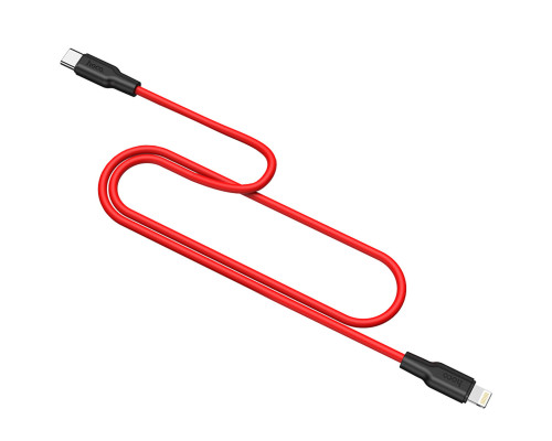 Кабель HOCO X21 Plus Type-C to iP 3A, 20W, 1m, black and red