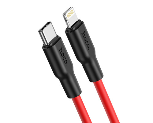 Кабель HOCO X21 Plus Type-C to iP 3A, 20W, 1m, black and red