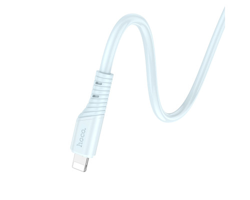 Кабель HOCO X97 Crystal color PD silicone charging data cable iP light blue
