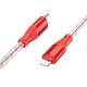Кабель BOROFONE BX96 Ice crystal PD silicone charging data cable iP Red