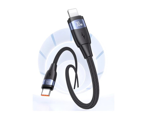 Кабель Usams US-SJ634 U85 Type-C To Lightning PD 30W Aluminum Alloy Fast Charging & Data Cable 1.2m black