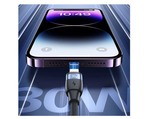 Кабель Usams US-SJ634 U85 Type-C To Lightning PD 30W Aluminum Alloy Fast Charging & Data Cable 1.2m black