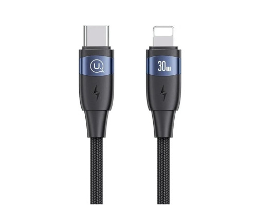 Кабель Usams US-SJ634 U85 Type-C To Lightning PD 30W Aluminum Alloy Fast Charging & Data Cable 1.2m black