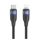 Кабель Usams US-SJ634 U85 Type-C To Lightning PD 30W Aluminum Alloy Fast Charging & Data Cable 1.2m black