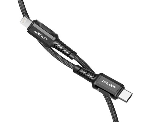 Кабель ACEFAST C1-01 Type-C to iP 3A, 1.2m, nylon, aluminum connectors, Black
