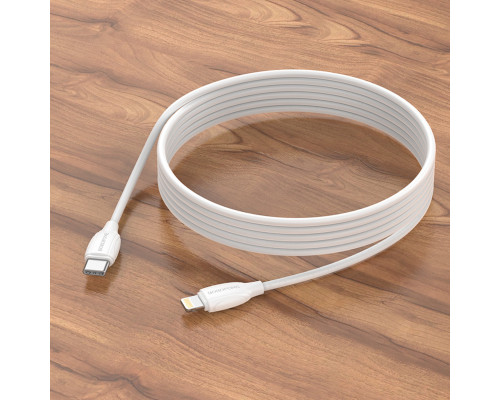 Кабель BOROFONE BX19 Type-C to iP, 3A, 20W, 1m, PVC, PVC connectors, White