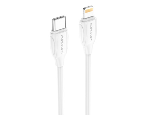 Кабель BOROFONE BX19 Type-C to iP, 3A, 20W, 1m, PVC, PVC connectors, White