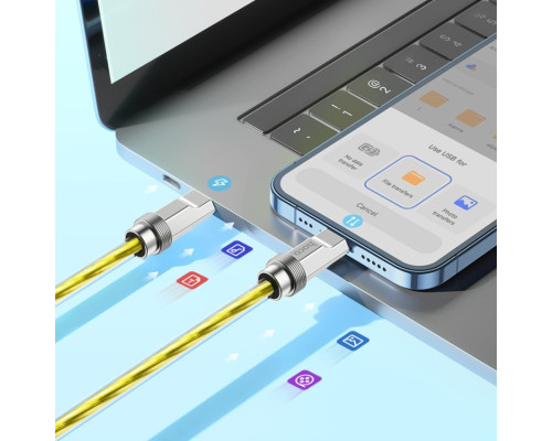Кабель HOCO U113 Solid PD silicone charging data cable iP Gold