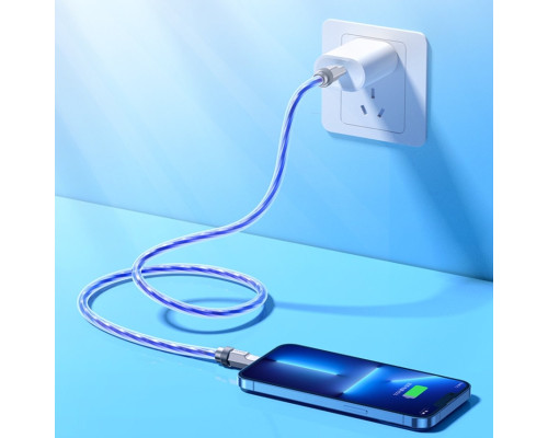 Кабель HOCO U113 Solid PD silicone charging data cable iP Blue