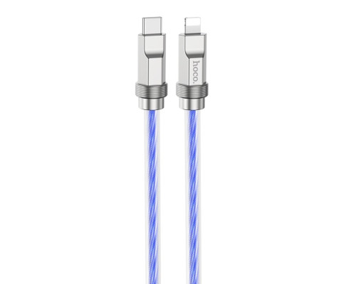 Кабель HOCO U113 Solid PD silicone charging data cable iP Blue
