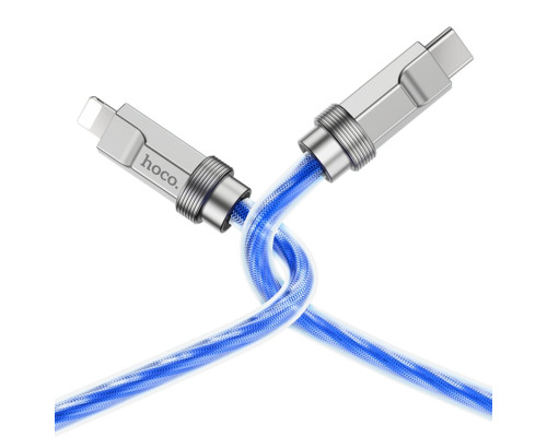 Кабель HOCO U113 Solid PD silicone charging data cable iP Blue