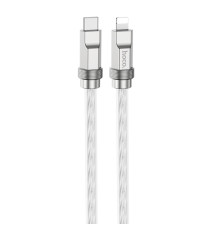 Кабель HOCO U113 Solid PD silicone charging data cable iP Silver