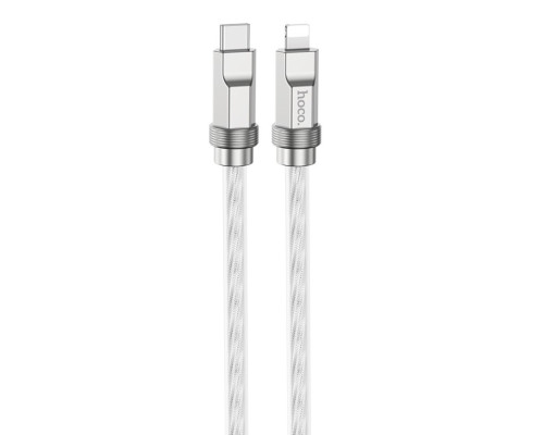 Кабель HOCO U113 Solid PD silicone charging data cable iP Silver