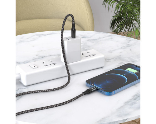 Кабель BOROFONE BX56 Delightful PD charging data cable for iP Black
