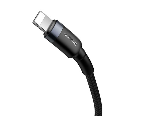Кабель Baseus Cafule Cable Type-C to iP PD 18W 1m Gray+Black