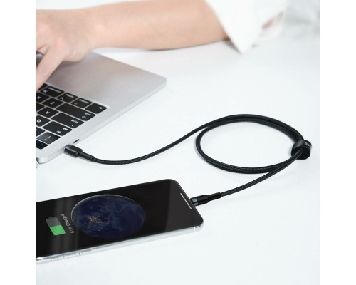 Кабель Baseus Cafule Cable Type-C to iP PD 18W 1m Gray+Black