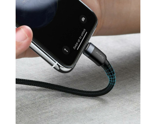 Кабель Baseus Cafule Cable Type-C to iP PD 18W 1m Gray+Black