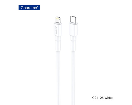Кабель CHAROME C21-05 USB-C to Lightning charging data cable White
