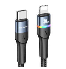 Кабель Usams US-SJ538 U76 Type-C to Lightning PD 20W Fast Charging & Data Cable 1.2m Black