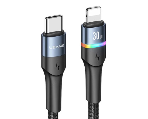 Кабель Usams US-SJ538 U76 Type-C to Lightning PD 20W Fast Charging & Data Cable 1.2m Black