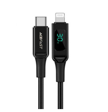 Кабель ACEFAST C6-01 Type-C to iP, 3A, 30W, 1.2m, nylon, zinc connectors, Black