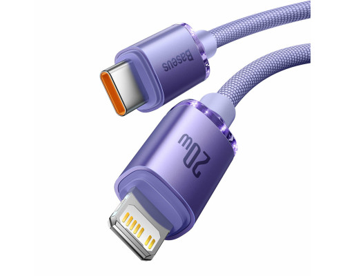 Кабель Baseus Crystal Shine Series Fast Charging Data Cable Type-C to iP 20W 1.2m Purple