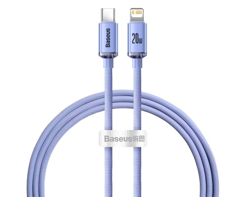 Кабель Baseus Crystal Shine Series Fast Charging Data Cable Type-C to iP 20W 1.2m Purple