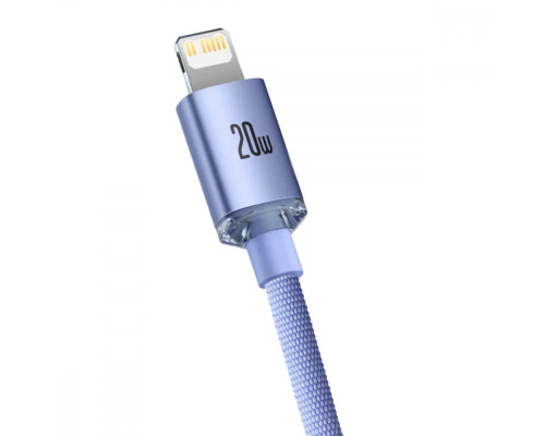 Кабель Baseus Crystal Shine Series Fast Charging Data Cable Type-C to iP 20W 1.2m Purple
