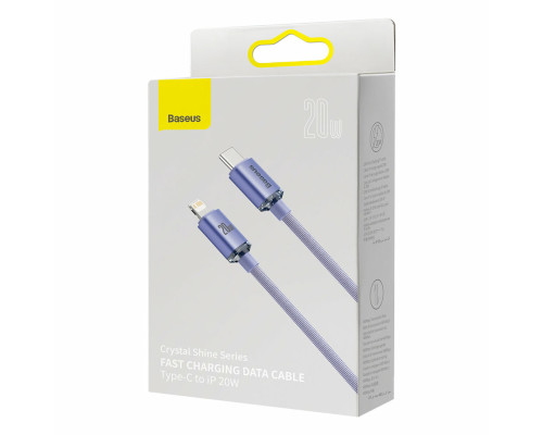 Кабель Baseus Crystal Shine Series Fast Charging Data Cable Type-C to iP 20W 1.2m Purple