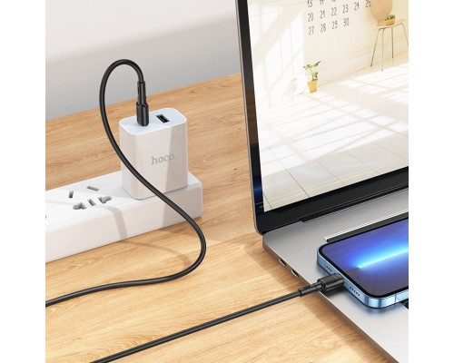 Кабель HOCO X83 Type-C to iP 20W, 1m, PVC, PVC connectors, Black