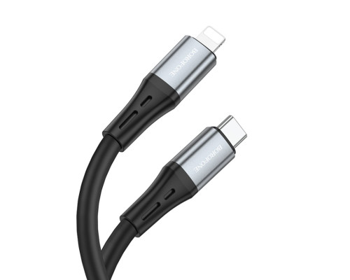 Кабель BOROFONE BX88 Solid PD silicone charging data cable for iP Black