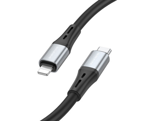 Кабель BOROFONE BX88 Solid PD silicone charging data cable for iP Black