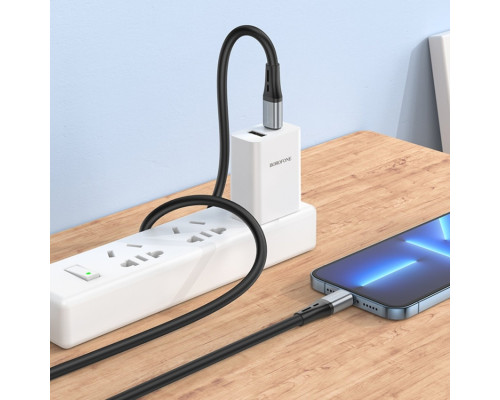 Кабель BOROFONE BX88 Solid PD silicone charging data cable for iP Black