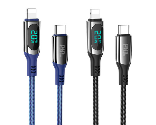 Кабель HOCO S51 Type-C to iP 20W, 1,2m, nylon, zinc+TPE connectors, Black