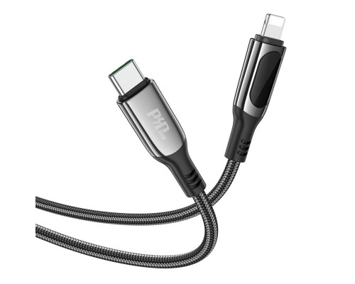 Кабель HOCO S51 Type-C to iP 20W, 1,2m, nylon, zinc+TPE connectors, Black