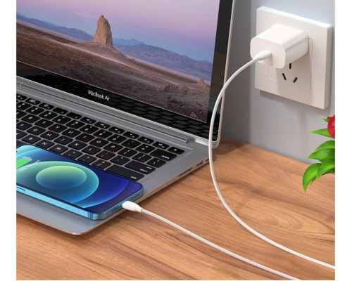 Кабель BOROFONE BX19 Double-speed PD charging data cable for iP 2m White