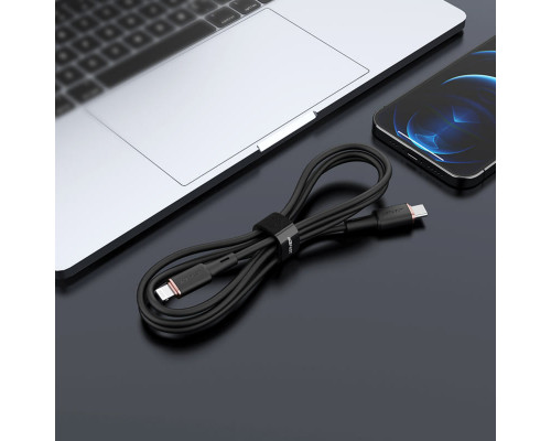 Кабель ACEFAST C2-01 Type-C to iP 3A, 20W, 1.2m silicone, zinc connectors, Black
