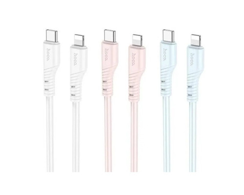 Кабель HOCO X97 Crystal color PD silicone charging data cable iP White